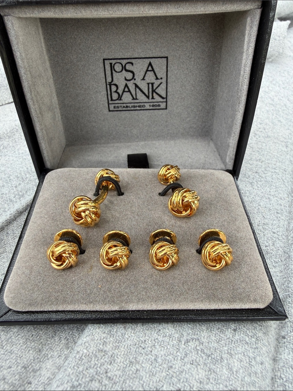 Jos. A. Bank Gold-Tone Knot Cufflinks & Shirt Studs Set